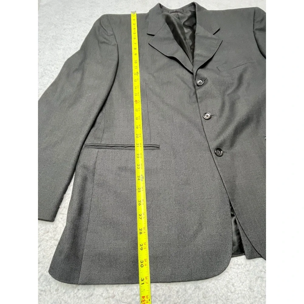 Kilburne and Finch Mens Grey‎ 2 Piece Suit 46R 41W Pleated Pants Textured Blazer